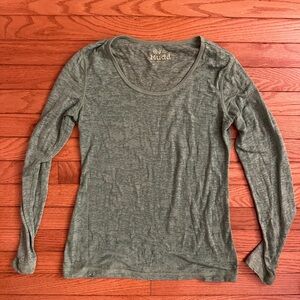 Mudd Women's Burnout Green Long Sleeve Tee